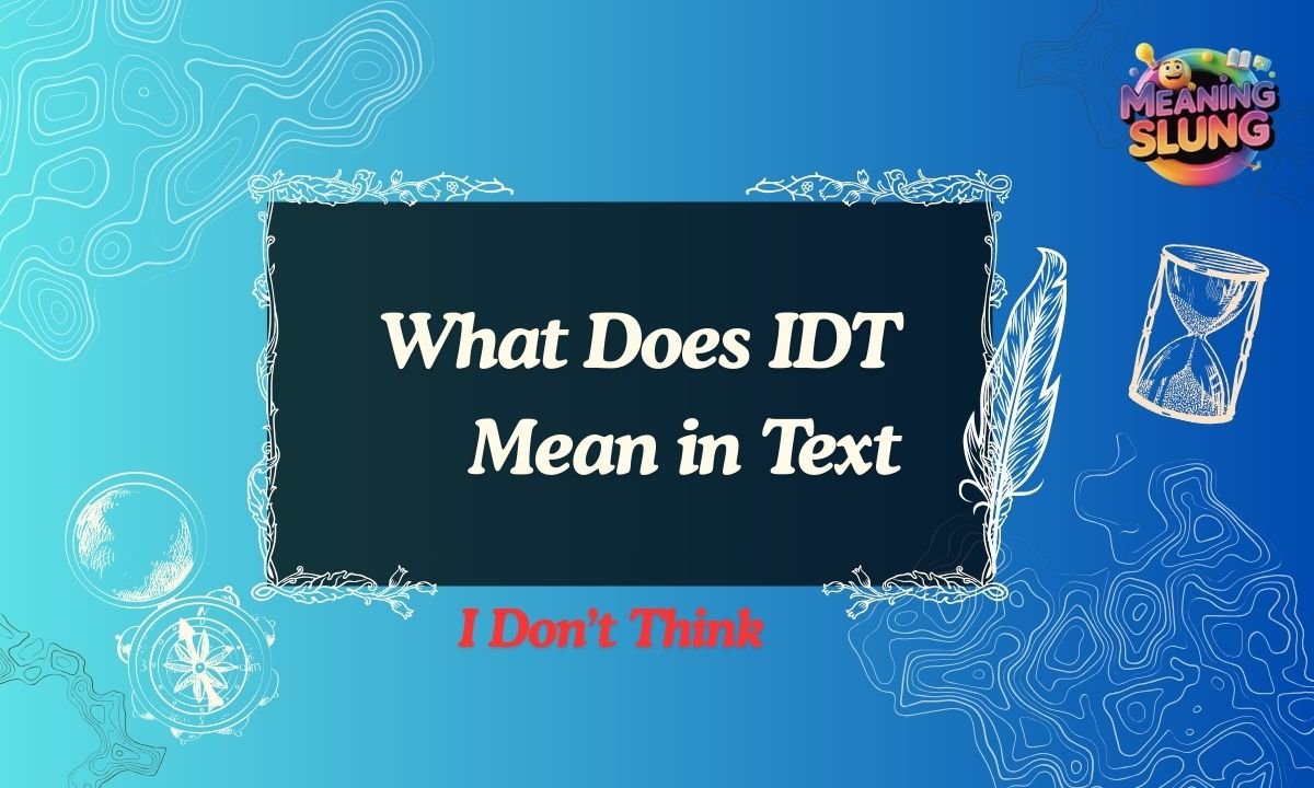 What Does IDT Mean in Text Simple Definition, Examples & Usage